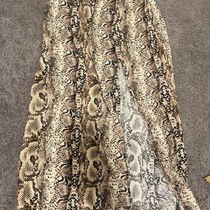 Snakeskin Print Maxi Skirt